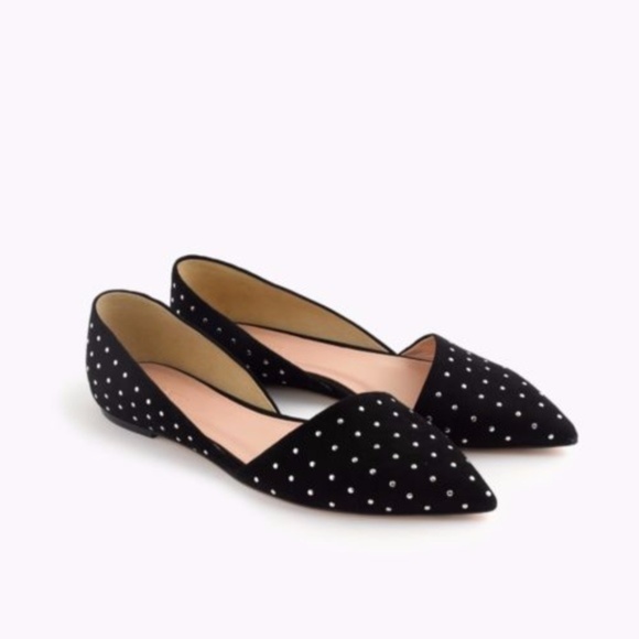 J. Crew Shoes - J Crew Sloan Studded Suede D'orsay Flats